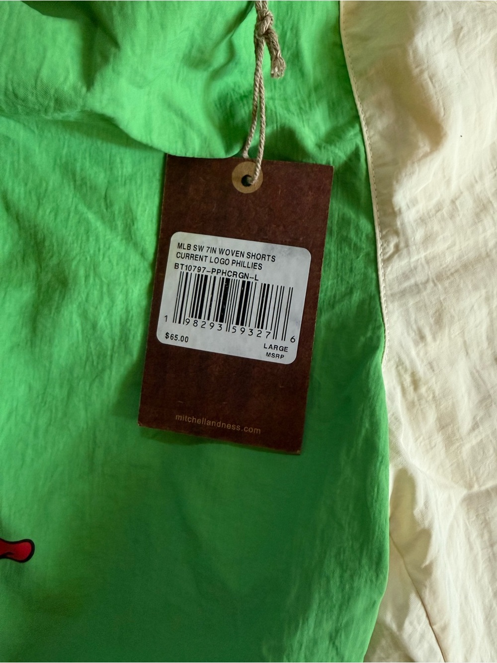 NWT Mitchell & Ness Philadelphia Phillies Phanatic Woven Shorts Men’s Large - Picture 2 of 3